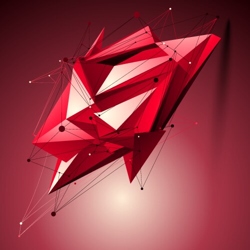 Ruby spatial technological shape polygonal vector image