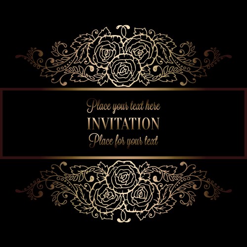 Elegant Black & Gold Floral Background Vector Image