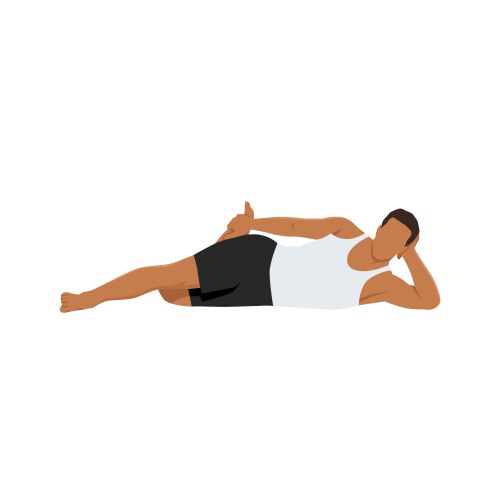 Man doing cable triceps kickbacks exercise Vector Image