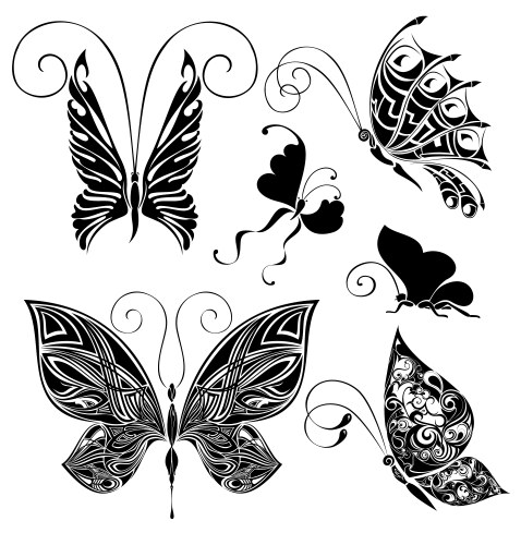 Elegant Butterfly Motif Vector Image