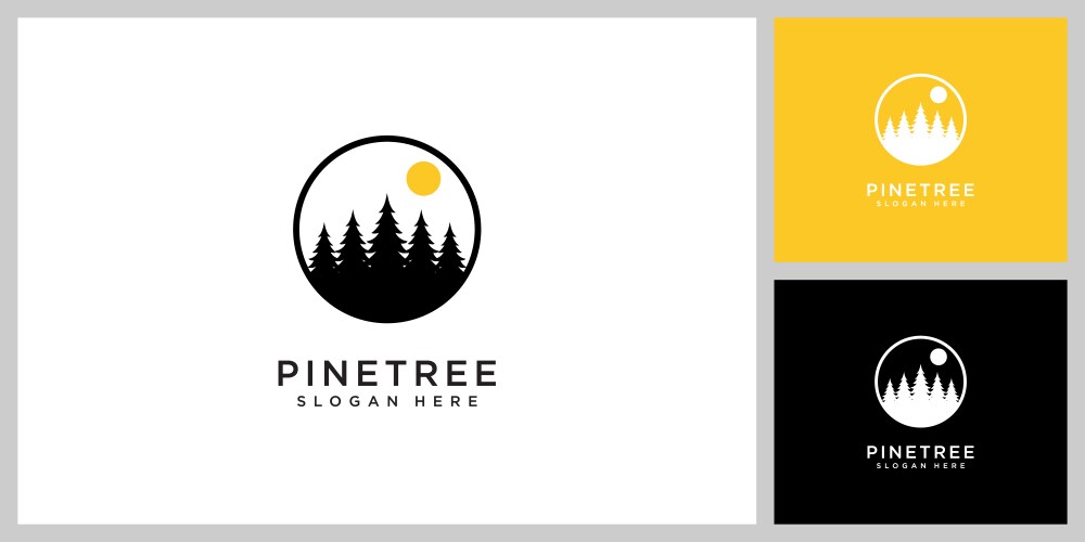 Pine tree logo design template Royalty Free Vector Image