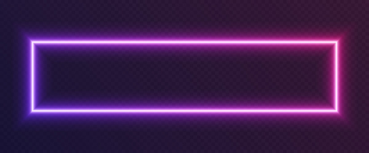 Glow frame neon lighting rectangle background Vector Image