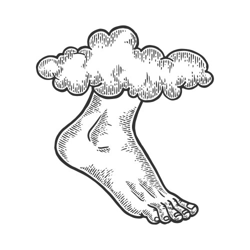 foot of god engraving vector image