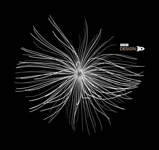 Array with dynamic particles 3d vector image