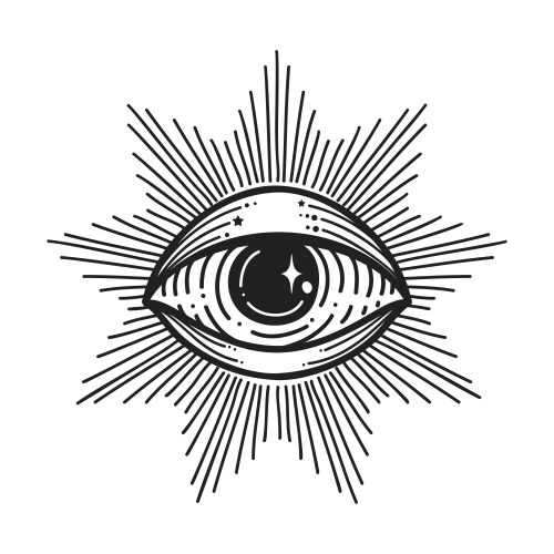 Evil eye of providence boho Vector Image