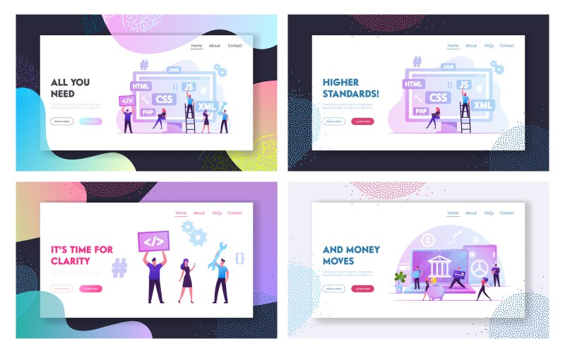 Front end programming fintech financial vector image