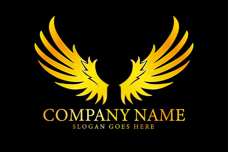Golden eagle with black background Royalty Free Vector Image