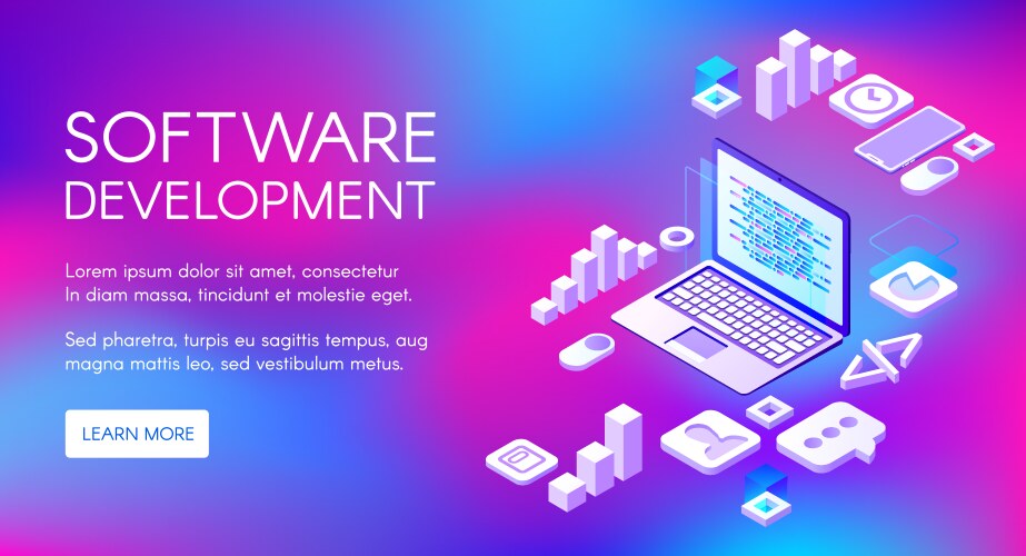 Programming and software development web page Vector Image