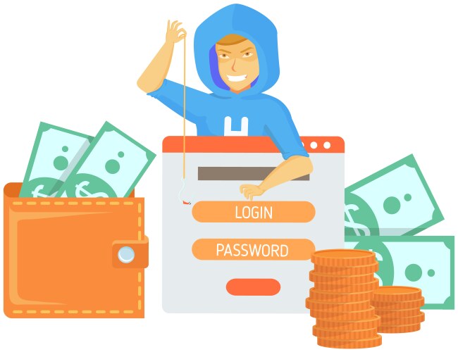 Hacker attack breaks into computer cyber vector image