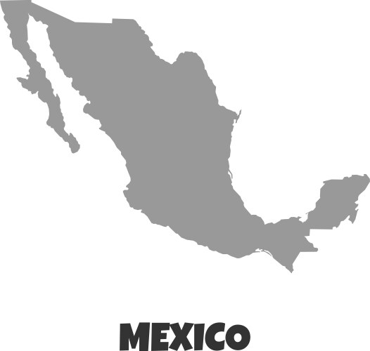 Mexico Map - Detailed White Background Vector Image