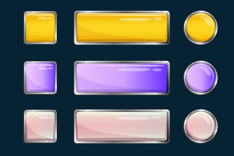 Game button set ui web icon for app isolated vector image