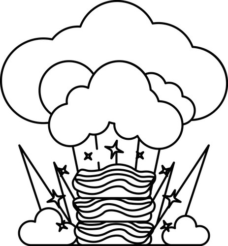 Stormy Cloud with Star Vector Image