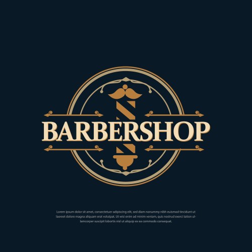 vintage barbershop logo design vector image