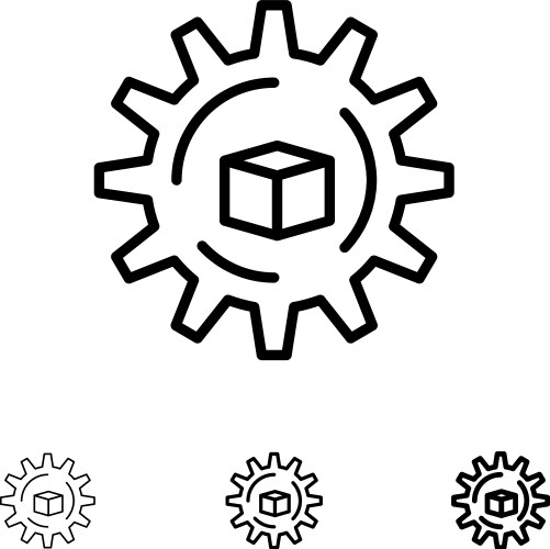 Automated data solution science bold and thin vector image