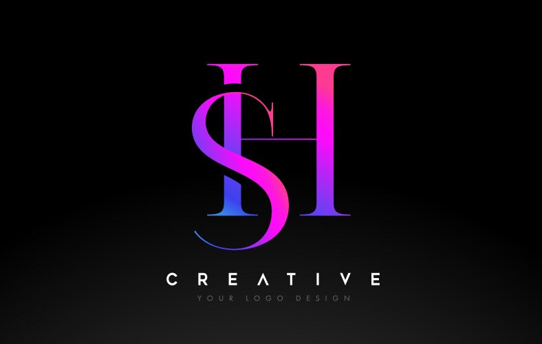 Elegant HS & SH Letter Logo Vector Image