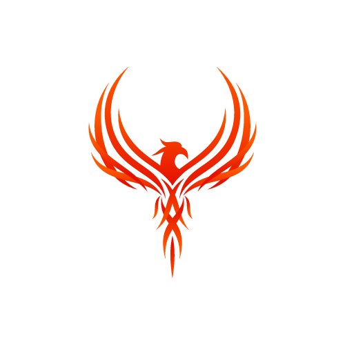 Mythological animal phoenix fire bird logo design Vector Image