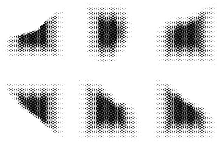 Halftone triangle pattern reprographic technique vector image