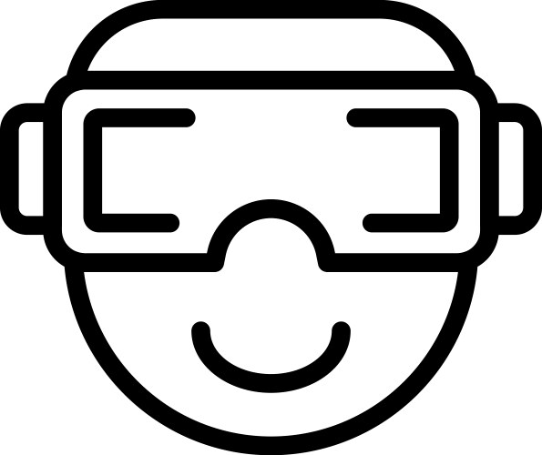 Immersive headset icon outline virtual Royalty Free Vector