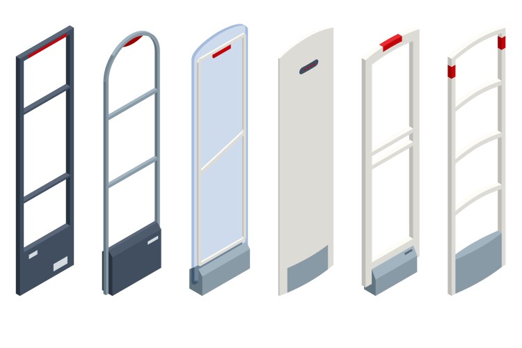 Isometric Anti-Theft Gate System vector image