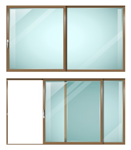 Modern sliding metal wooden door vector image