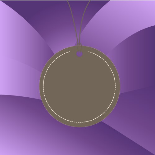 Circle shaped label attached black string Vector Image