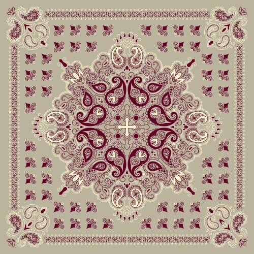 Paisley Bandana Print Vector Image