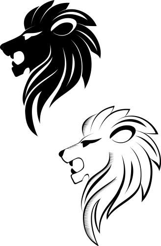 Lion head silhouette Royalty Free Vector Image