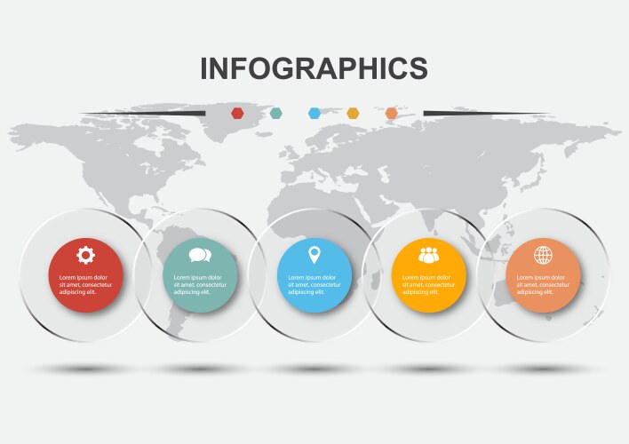 infographic design template with 5 circles vector image