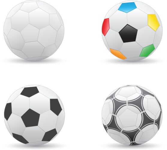 Colorful Soccer Ball Set – Royalty-Free Vector | VectorStock