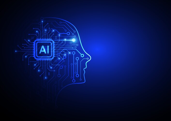 Artificial intelligence circuit line style Vector Image