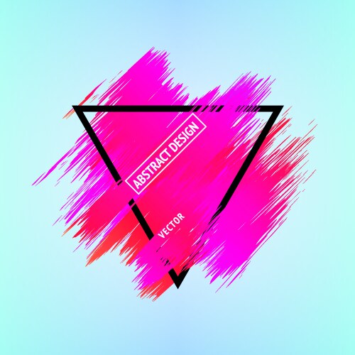 Brush stroke in a triangular frame abstract vector image