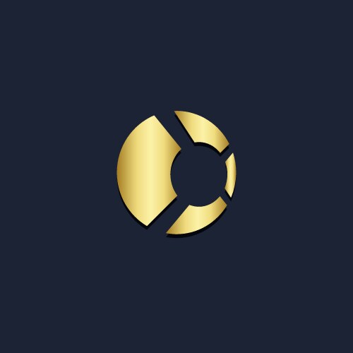 Square abstract shape line gold logo Royalty Free Vector