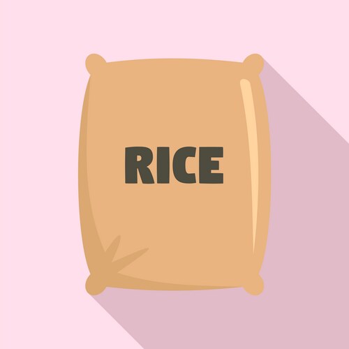 Textile rice sack icon flat style Vector Image
