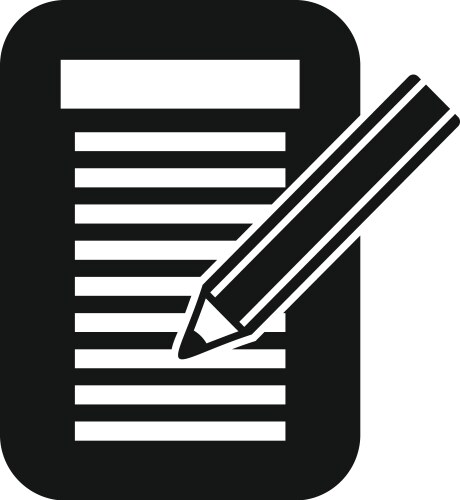 Black and white notepad pencil icon vector image