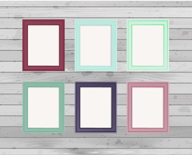 Wooden photo frames set Royalty Free Vector Image