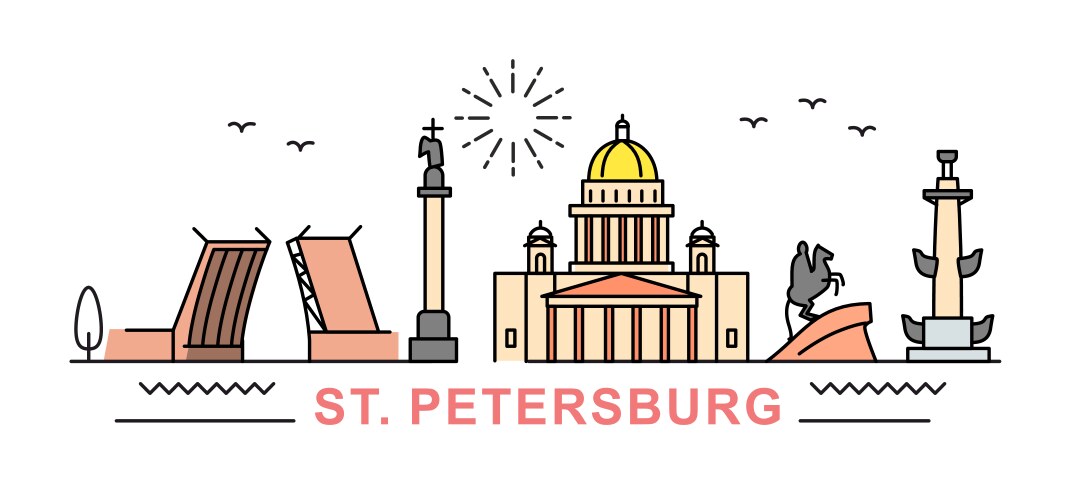 Saint Petersburg Skyline Print Vector Image