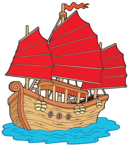 Chinese Sailing Ship Vector Image