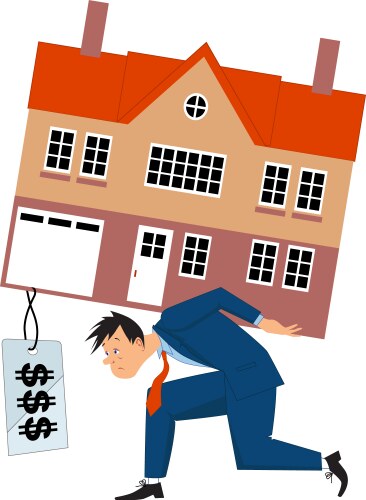 Overwhelming debt Royalty Free Vector Image - VectorStock