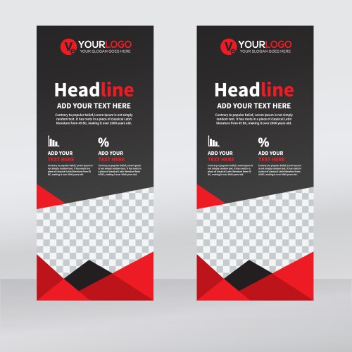 roll up banner vertical design template vector image