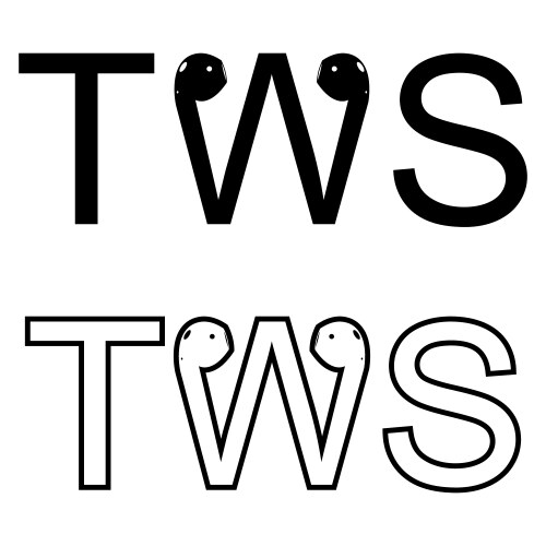 Tws headphones icon cartoon true vector image