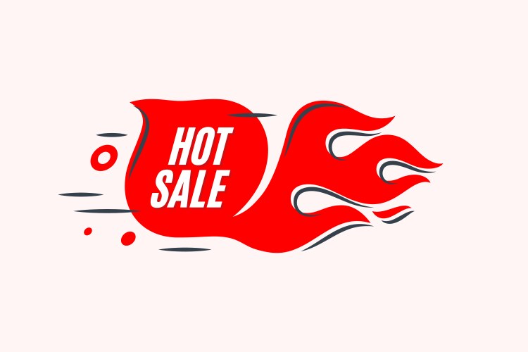 Sales background template design with flame hot vector image