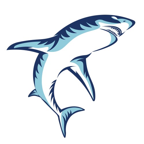 blue shark logo design vector