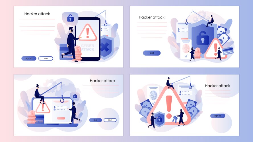 Internet hacker attack and personal data security vector image