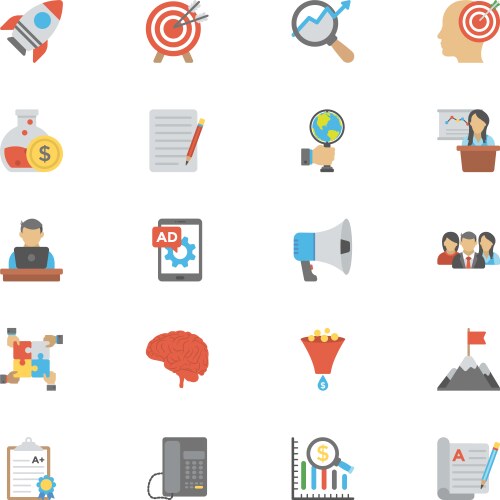 Marketing & SEO Icon Pack Vector Image