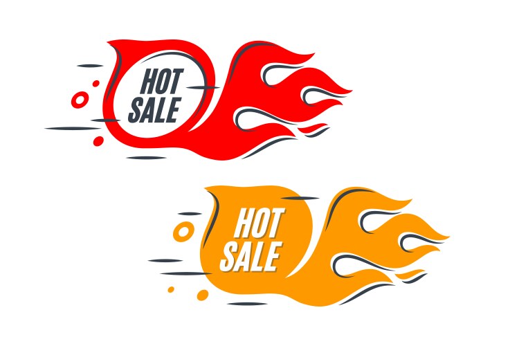 Sales background template design with flame hot vector image