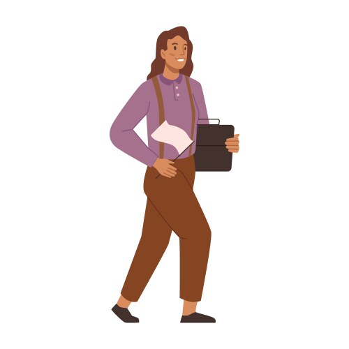 worker with documents secretary employee vector