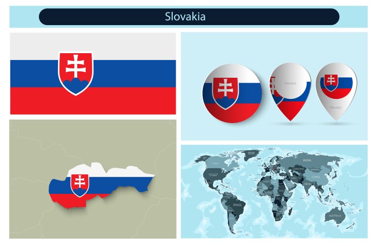 Political infographics made from maps and flags vector image