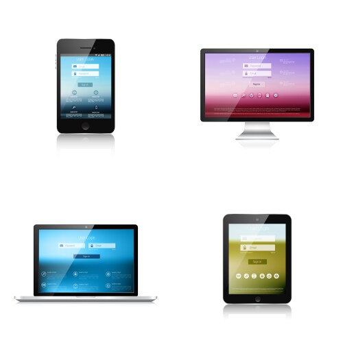 Responsive web design adaptive user interface vektorbild