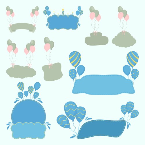 birthday banner collection vector image