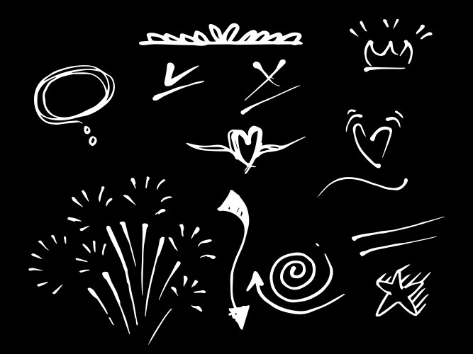 Doodle set design element emphasis vector image